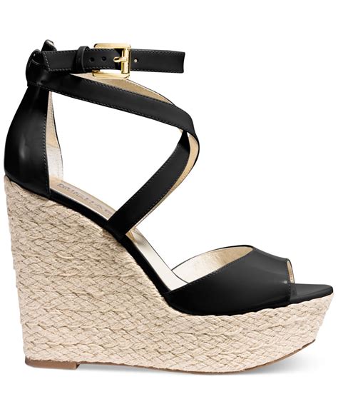 michael kors sandals leather black|Michael Kors black heels sandals.